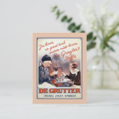 Vintage holländische Kaffeewerbung Postkarte (Stehend Vorderseite)