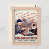 Vintage holländische Kaffeewerbung Postkarte (Vorne/Hinten)