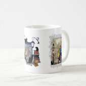 Vintage holländische Künstlerin & schwarze Katzen  Kaffeetasse (VorderseiteRechts)