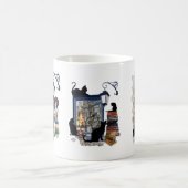 Vintage holländische Künstlerin & schwarze Katzen  Kaffeetasse (Mittel)