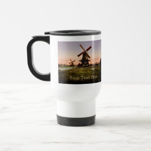 Vintage holländische Windmühlen individuell gestal Reisebecher