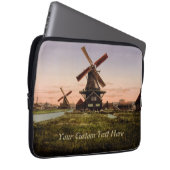 Vintage Holländische Windmühlen, kundenspezifische Laptopschutzhülle (Vorne Rechts)