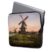 Vintage Holländische Windmühlen, kundenspezifische Laptopschutzhülle (Vorderseite Links)
