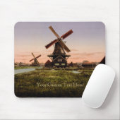 Vintage holländische Windmühlen Mousepad (Mit Mouse)