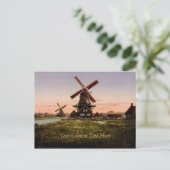 Vintage holländische Windmühlen-Postkarte Postkarte (Stehend Vorderseite)