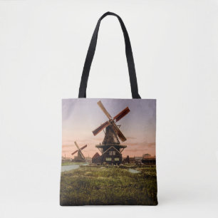 Vintage holländische Windmühlen Tasche