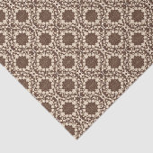 Vintage Holly, Berries & Blume Creme & Braun Seidenpapier (Ausschnitt)