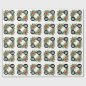 Vintage Holly Berry Christmas Business Logo Geschenkpapier (Flach)