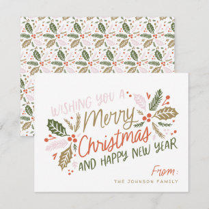 Vintage Holly Bright Typografie Weihnachten
