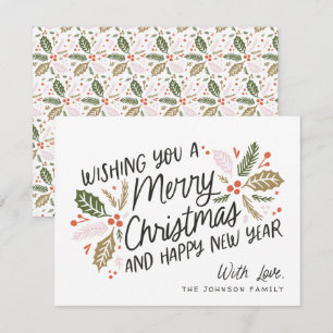 Vintage Holly Bright Typografie Weihnachten ohne F