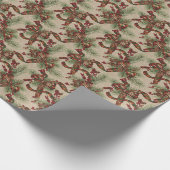 Vintage Holly Christmas Wrapping Paper Geschenkpapier (Ecke)