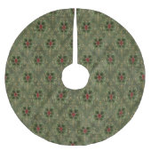 Vintage Holly Damask Pattern  Polyester Weihnachtsbaumdecke (Vorderseite)