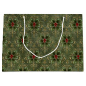 Vintage-Holly-Damaskmuster Große Geschenktüte (Vorderseite)