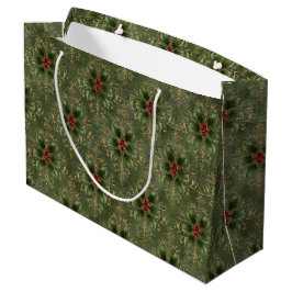 Vintage-Holly-Damaskmuster Große Geschenktüte
