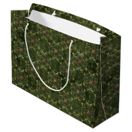 Vintage-Holly-Damaskmuster Große Geschenktüte