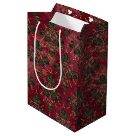 Vintage-Holly-Damaskmuster Mittlere Geschenktüte
