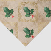 Vintage-Holly-Damaskmuster Seidenpapier (Detail)