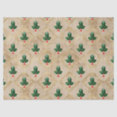 Vintage-Holly-Damaskmuster Seidenpapier (Vorderseite)