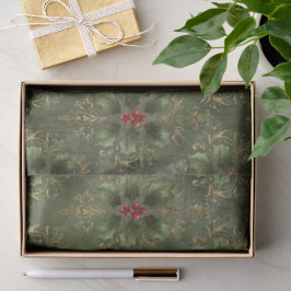 Vintage-Holly-Damaskmuster Seidenpapier