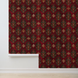 Vintage-Holly-Damaskmuster Tapete