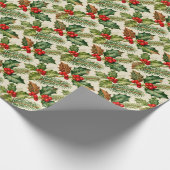 Vintage Holly Geschenkpapier (Ecke)