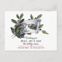 Vintage Holly-, Silver Bell- und Winterlandschaft