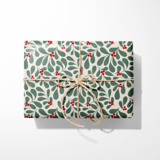 Vintage-Holly-Weihnachtspapier - Beige Geschenkpapier