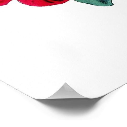 Vintage Hollyhocks Poster (Ecke)