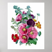 Vintage Hollyhocks Poster (Vorne)