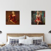 Vintage Hollywood Glamour in Red Bilderwand Sets (Schlafzimmer)
