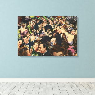 Vintage Hollywood-Themen-Festparty mit Ballons Leinwanddruck