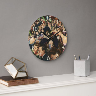 Vintage Hollywood-Themen-Fete mit Ballons Große Wanduhr