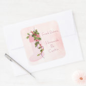 Vintage Holries und Rosa Strumpf Holiday Quadratischer Aufkleber (Umschlag)