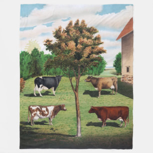 Vintage Holstein, Jersey, Ayrshire und Shorthorn Fleecedecke