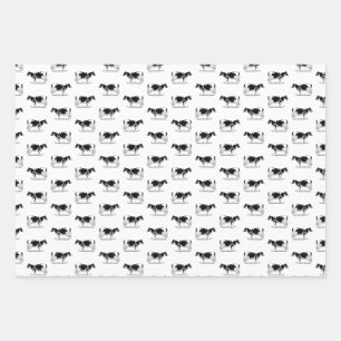 Vintage Holstein Kühe CUSTOM HINTERGRUNDFARBE Geschenkpapier Set