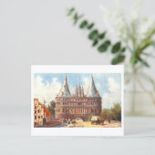 Vintage Holstentor in Lubeck, Germany Postkarte (Stehend Vorderseite)