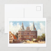 Vintage Holstentor in Lubeck, Germany Postkarte (Vorne/Hinten)