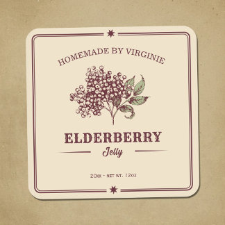 Vintage-Holunderbeer-Gelee-Etikett Aufkleber