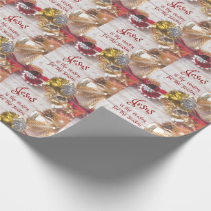 Vintage-Holz mit Jesus-Grund Saison Weihnachten Geschenkpapier