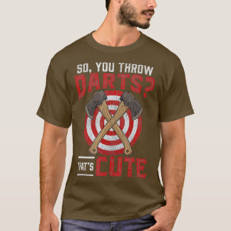 Vintage Holzarbeiter Darts Ax Spaß werfen T-Shirt