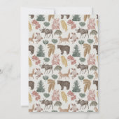 Vintage Holzbären, Elch, Eulen Einladung (Rückseite)