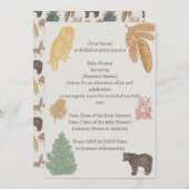 Vintage Holzbären, Elch, Eulen Einladung (Vorne/Hinten)