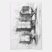 Vintage hölzerne Biene fängt Küchentuch ein (Vertikal)