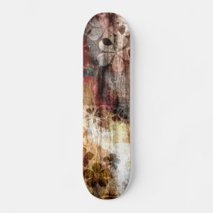 Vintage hölzerne Blumen-abstrakte Kunst 2 Skateboard