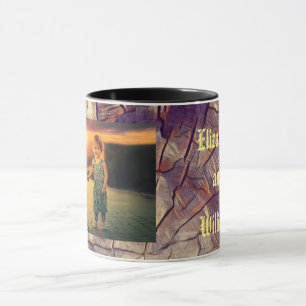 Vintage hölzerner Baumstamm-Hintergrund anpassbar Tasse