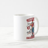 Vintage-Holzfäller-Logo Kaffeetasse (VorderseiteRechts)