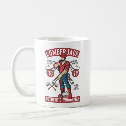 Vintage-Holzfäller-Logo Kaffeetasse (Links)