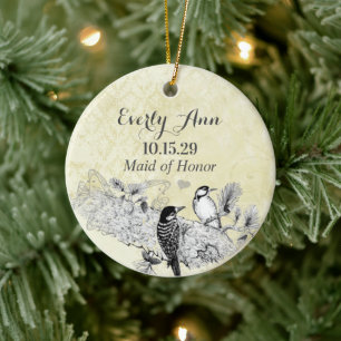 Vintage-Holzfäller-Maid-of-Honor-Ornament Keramik Ornament