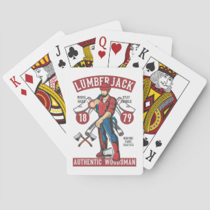 Vintage Holzfäller Spielkarten