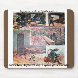 "Vintage Holzfällerei-Harper's Magazine" Mousepad